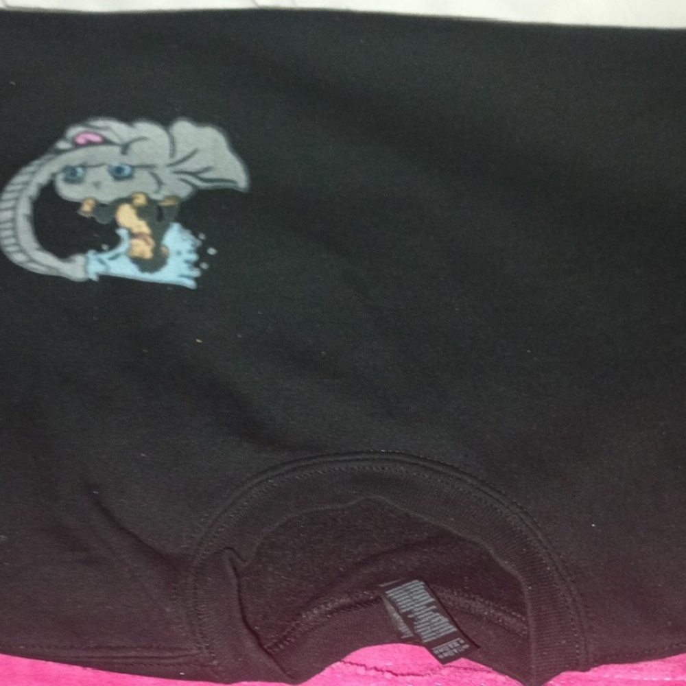 Unisex Black Elephant Print Women's Pajama Top